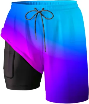 2025 Mens Swim Trunks Quick Dry Bathing Suits with Compression Liner Summer Beach Swimsuits Shorts with Pockets