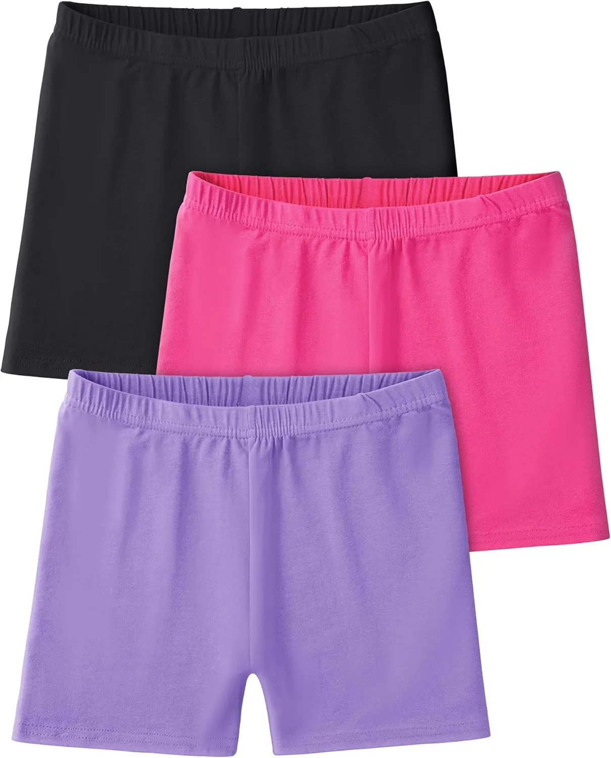 3 Pack Girls Bike Shorts Cartwheel Shorts Kids Basic Cotton Under Dress Shorts Biker Shorts for Running Dance