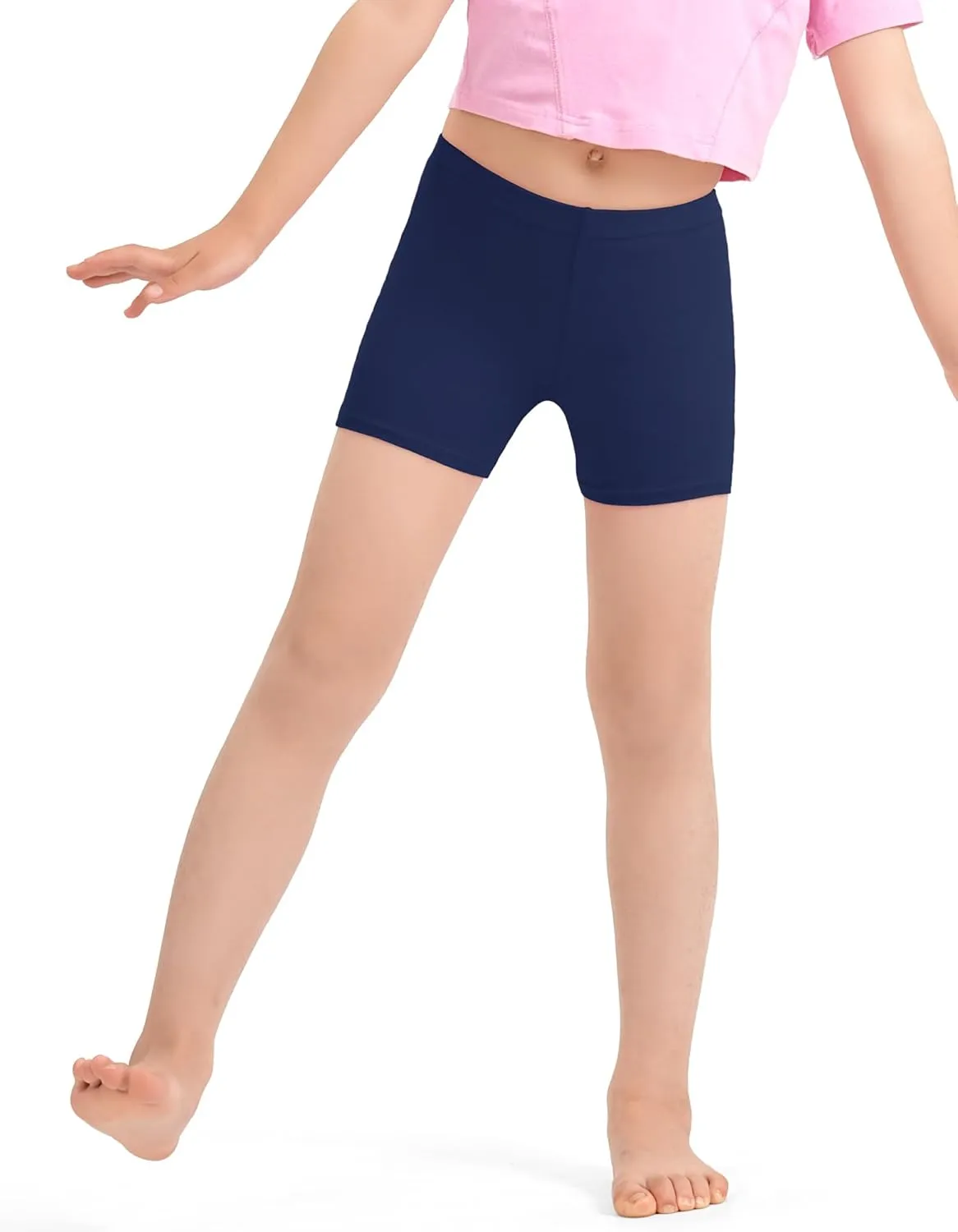 3 Pack Girls Bike Shorts Cartwheel Shorts Kids Basic Cotton Under Dress Shorts Biker Shorts for Running Dance