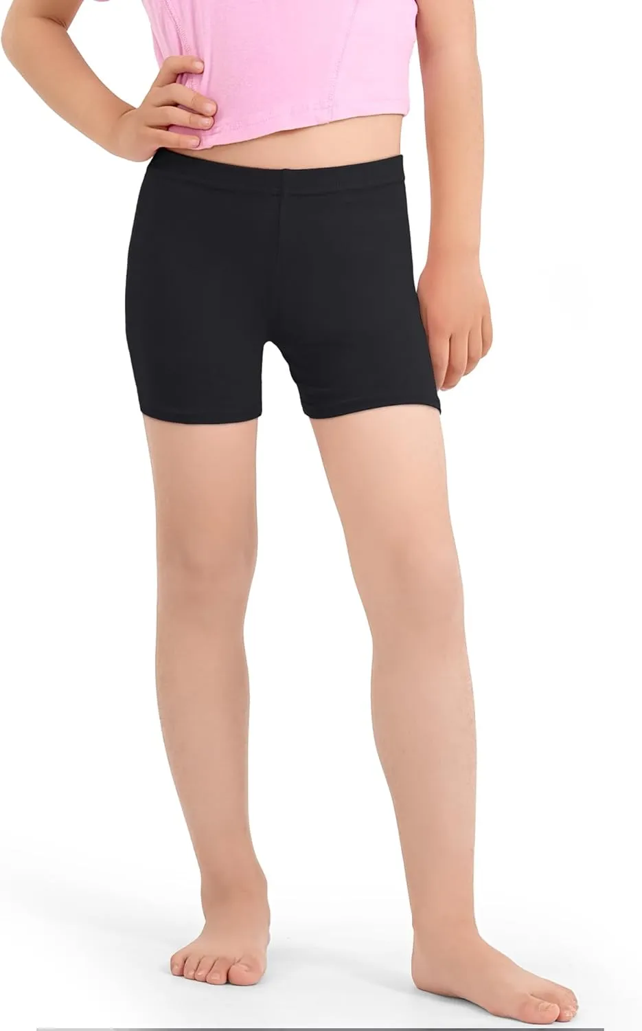 3 Pack Girls Bike Shorts Cartwheel Shorts Kids Basic Cotton Under Dress Shorts Biker Shorts for Running Dance