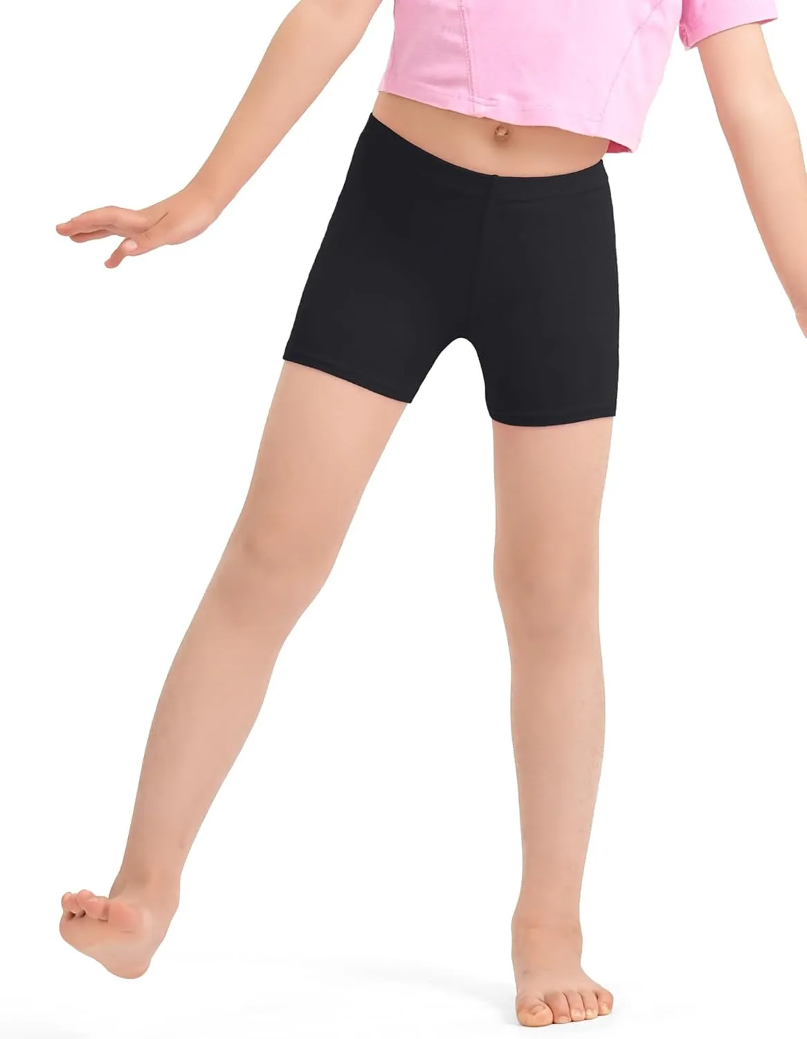 3 Pack Girls Bike Shorts Cartwheel Shorts Kids Basic Cotton Under Dress Shorts Biker Shorts for Running Dance