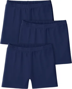 3 Pack Girls Bike Shorts Cartwheel Shorts Kids Basic Cotton Under Dress Shorts Biker Shorts for Running Dance