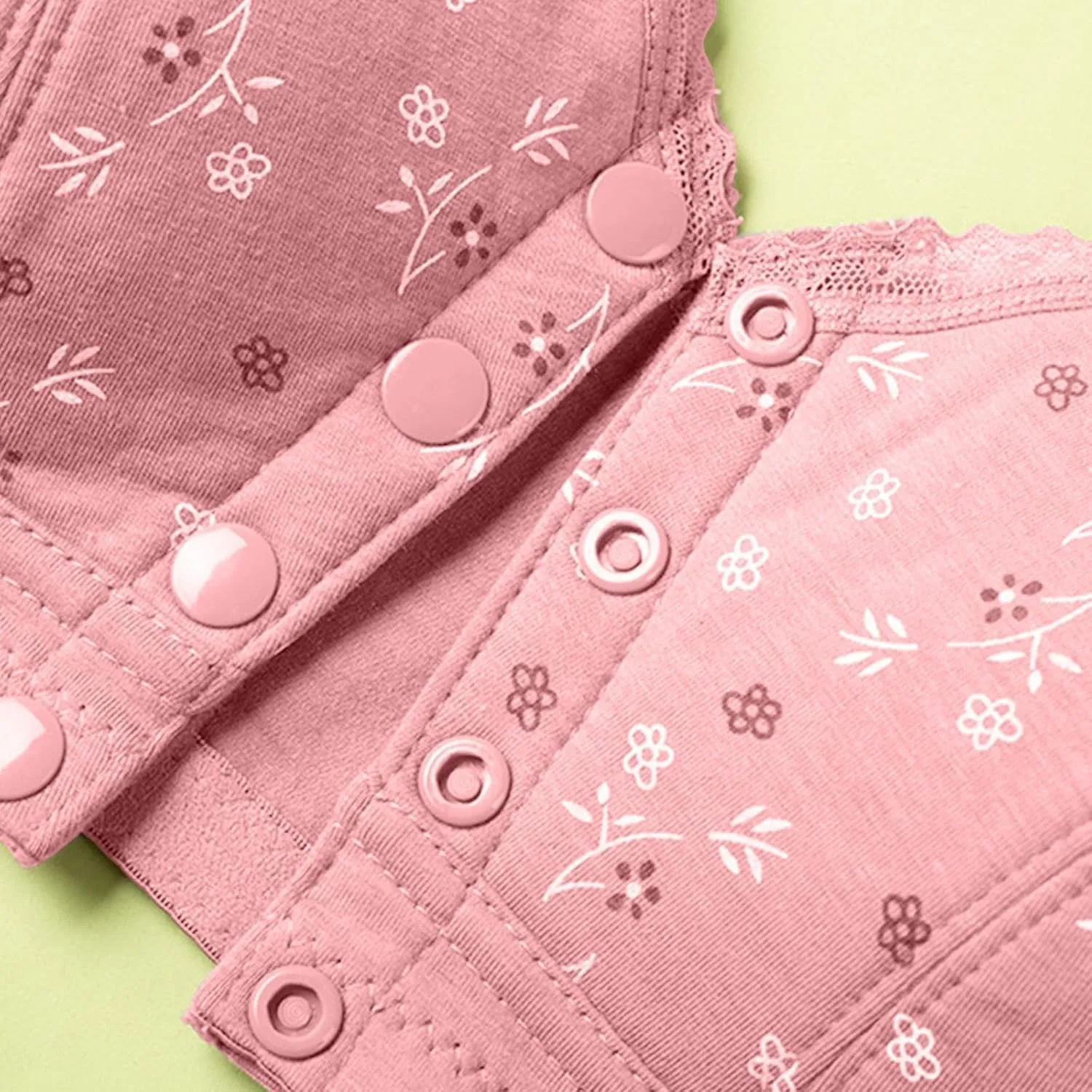3 Packs Bra for Older Womens Daisy Bralettes 2024 New Comfortable Convenient Front Close Button Cotton Bras No