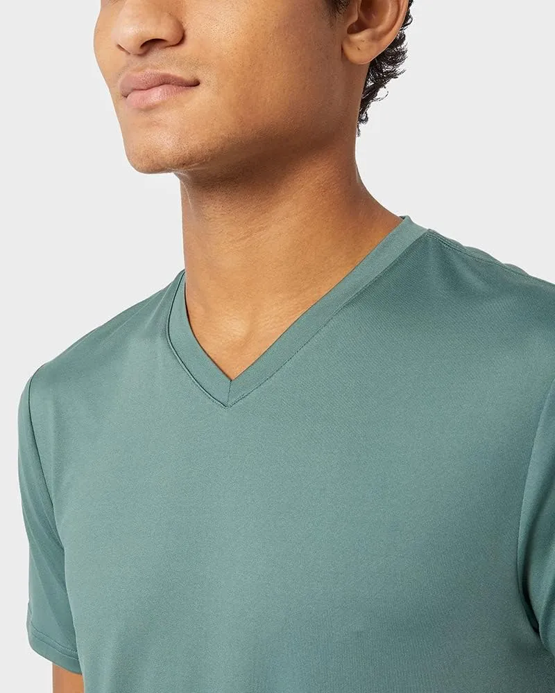 32 Degrees Men's Cool Classic Vneck T-Shirt | Anti-Odor | 4-Way Stretch | Moisture Wicking