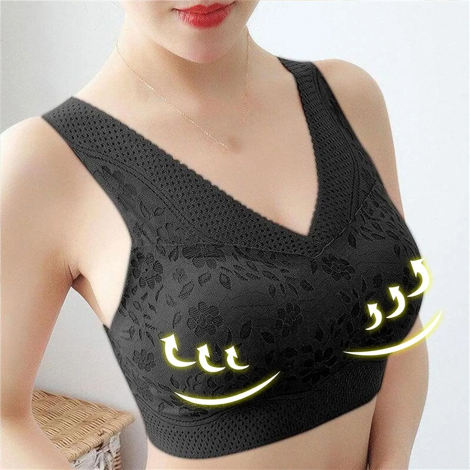 4 Pack Women's Orthopedic Anti-Sagging Bras Sexy Comfy Push Up Posture Correcting Bralette Breathable Everyday Bras