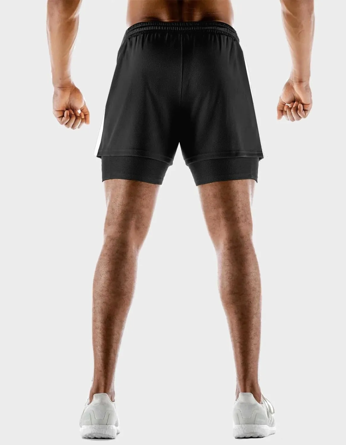 Aolesy Men's 2 in 1 Running Shorts Quick Dry Gym Shorts 5" Athletic Shorts Workout Shorts with Pockets