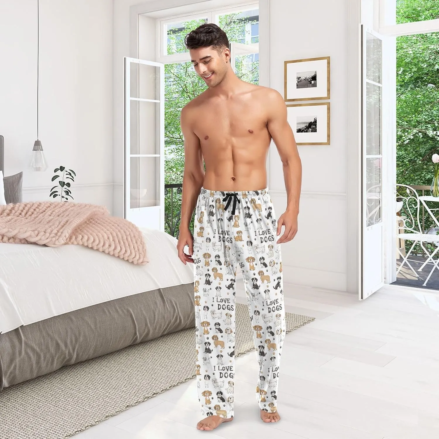 Aslsiy Mens Pajama Pants Soft Pajama Bottoms Lounge PJS Sleep Pants
