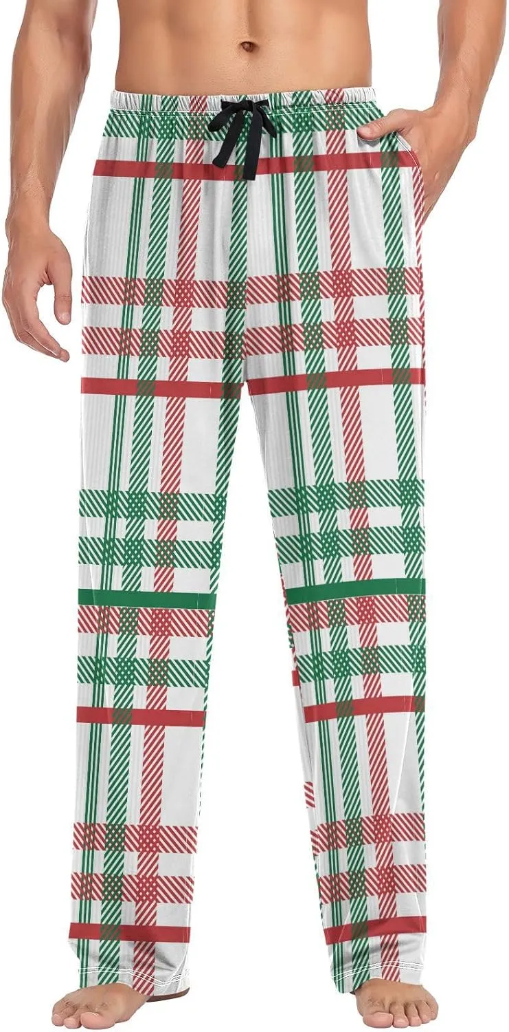 Aslsiy Mens Pajama Pants Soft Pajama Bottoms Stripes Lounge PJS Sleep Pants
