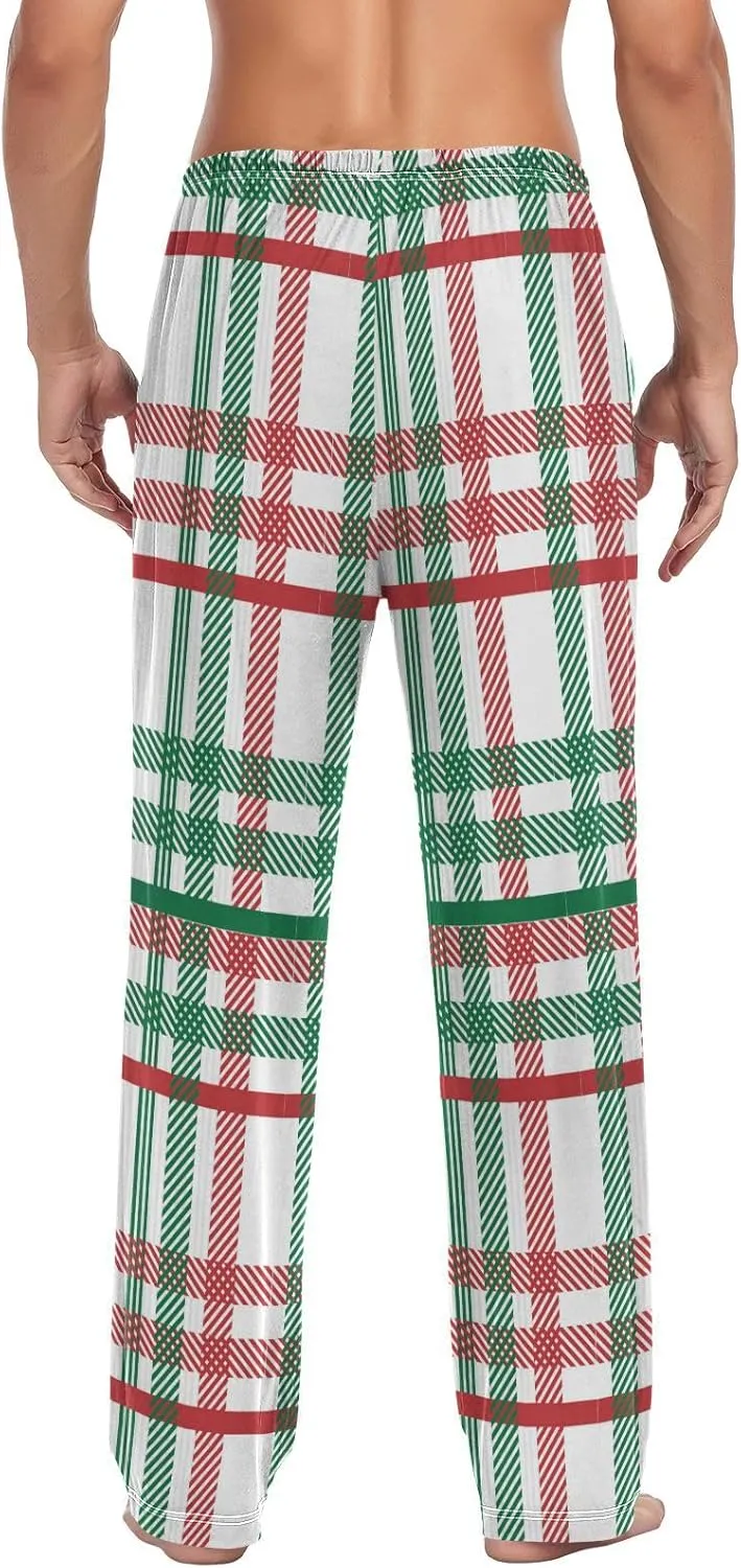 Aslsiy Mens Pajama Pants Soft Pajama Bottoms Stripes Lounge PJS Sleep Pants