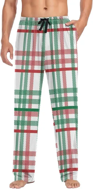 Aslsiy Mens Pajama Pants Soft Pajama Bottoms Stripes Lounge PJS Sleep Pants