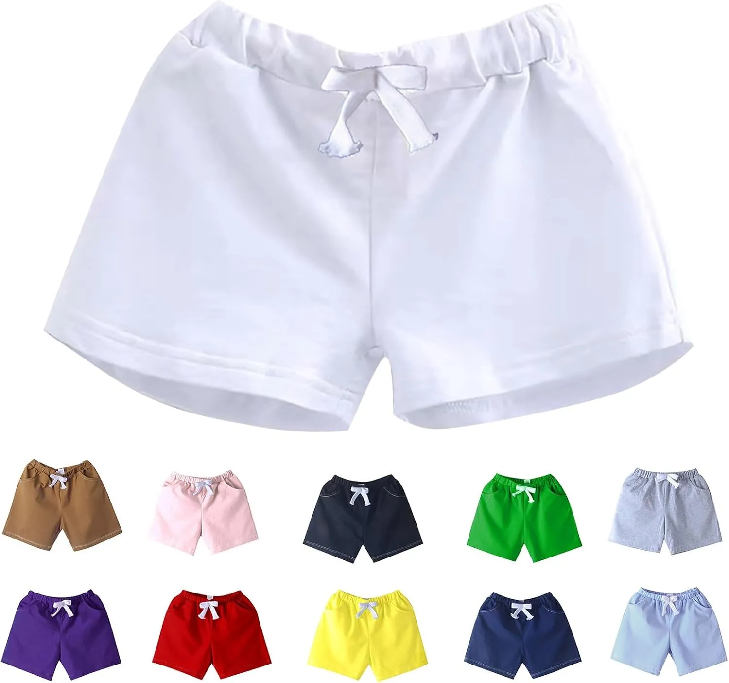 Baby Boys Shorts Casual Toddler Pull On Jogger Short Drawstring Elastic Waist Girls Cotton Pants Birthday Girl Outfit