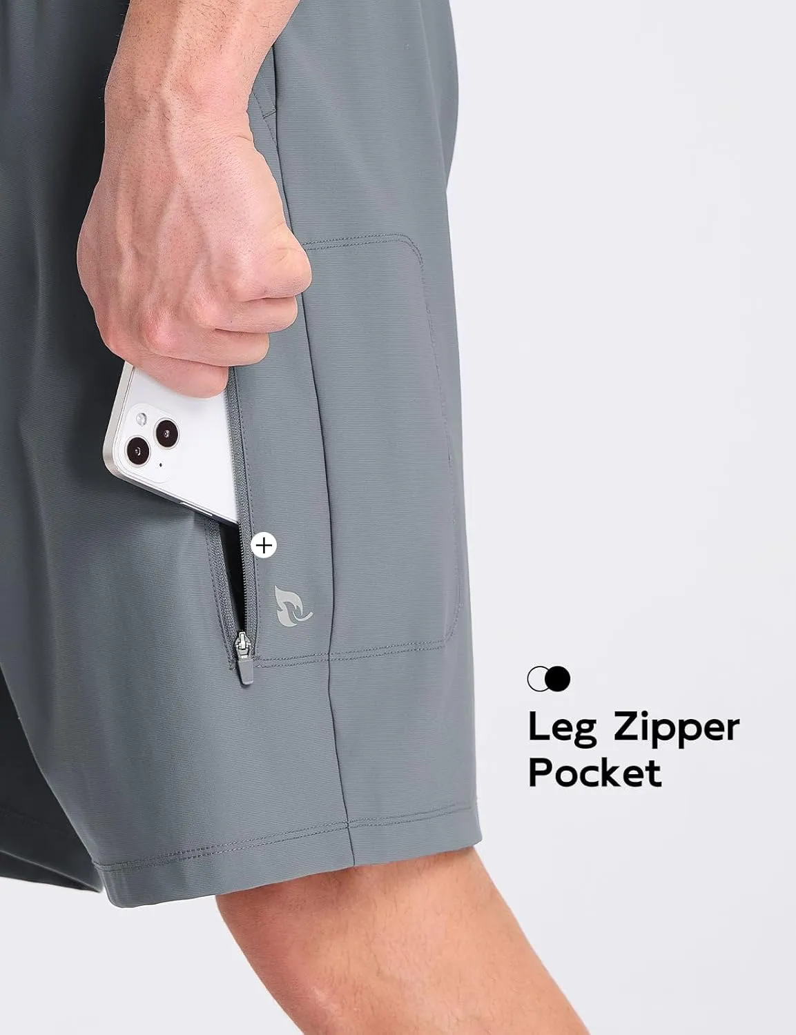 baleaf Men's Athletic Running Shorts 9" Quick Dry Workout Shorts Lightweight Sports Gym Shorts with Zipper Pockets