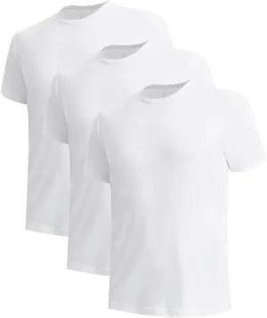 BAMBOO COOL Men's Undershirts Moisture-Wicking Crewneck T Shirts, Breathable Stretch Soft Tees for Men, 3 or 6 Pack
