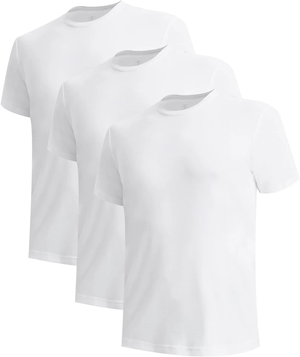 BAMBOO COOL Men's Undershirts Moisture-Wicking Crewneck T Shirts, Breathable Stretch Soft Tees for Men, 3 or 6 Pack