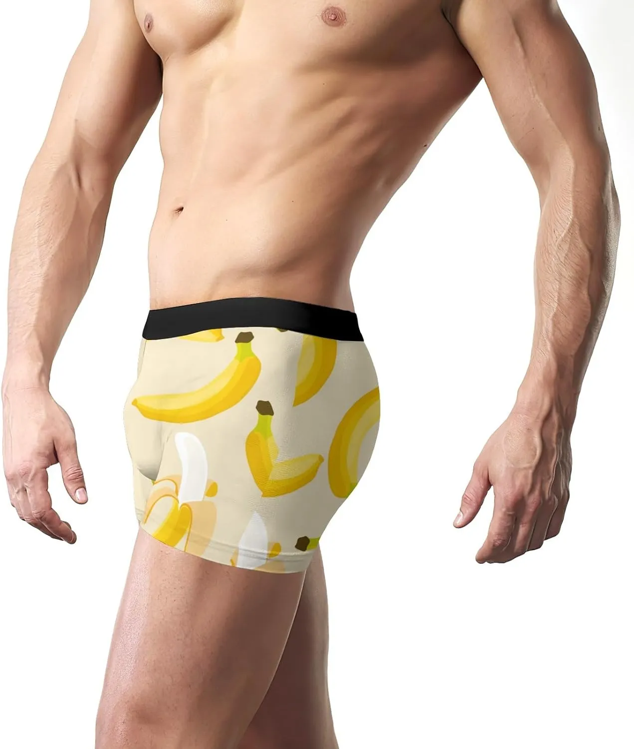 Banana pattern Men's Boxer Briefs Underwear Soft Breathable Shorts XS