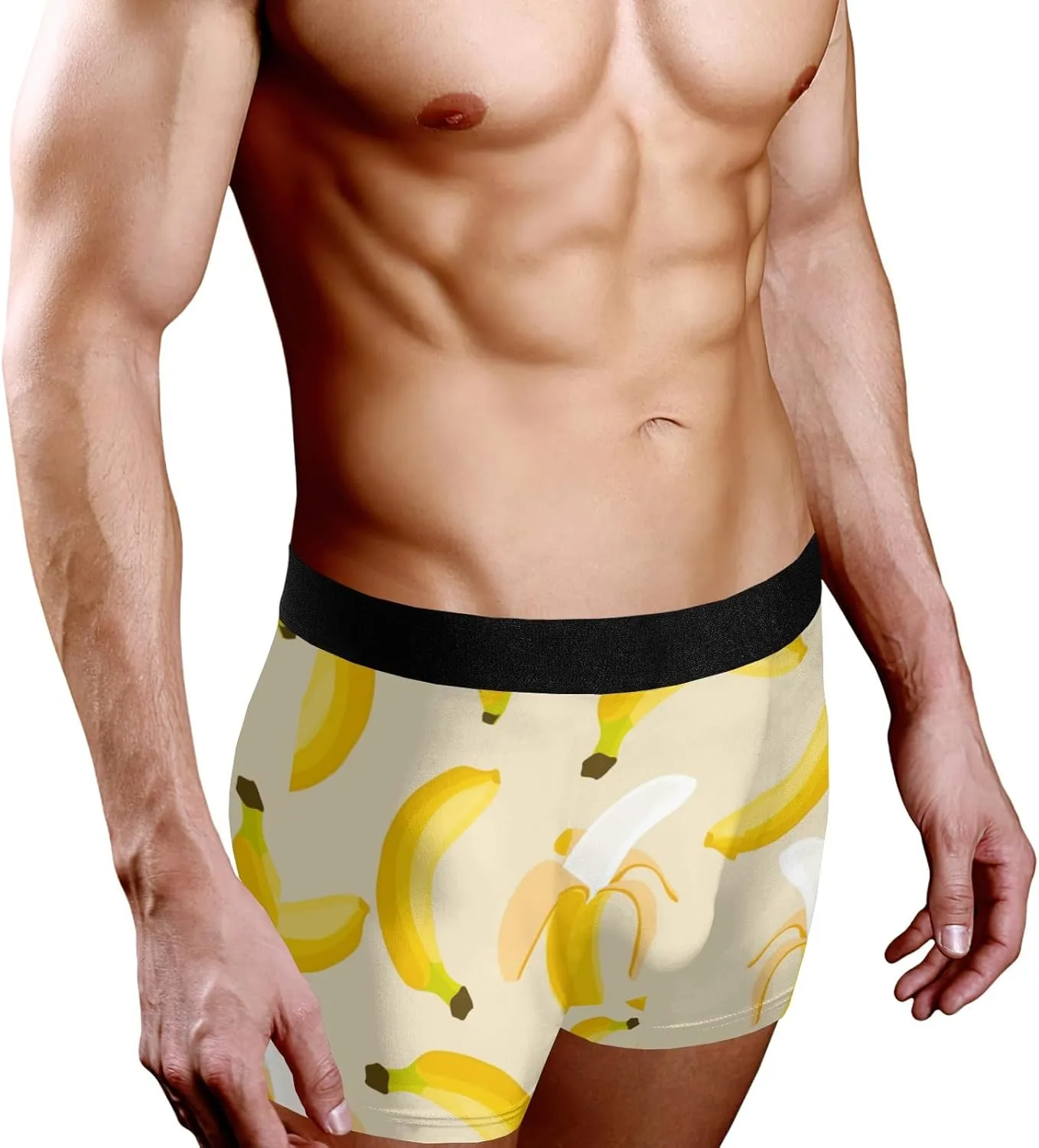 Banana pattern Men's Boxer Briefs Underwear Soft Breathable Shorts XS