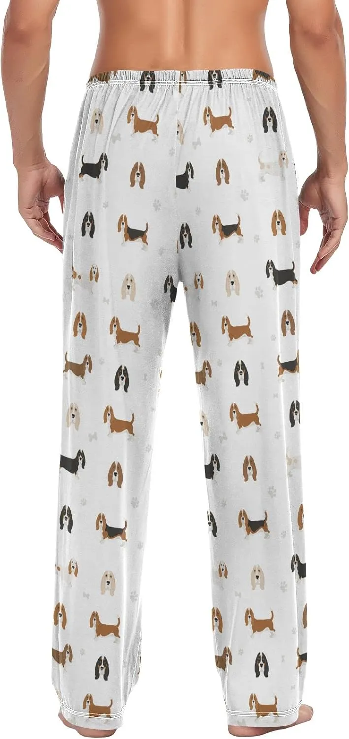 Basset Hound Puppy Pattern Men's Pajama Pants Sleepwear Lounge Pajama Bottoms