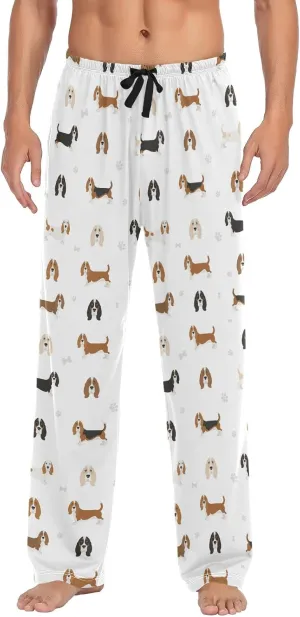 Basset Hound Puppy Pattern Men's Pajama Pants Sleepwear Lounge Pajama Bottoms