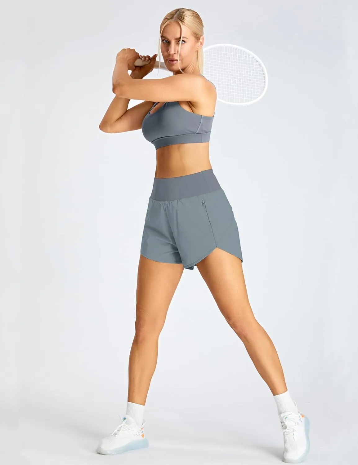 BMJL Women's Athletic Shorts Running High Waisted Shorts Pocket Sporty Workout Shorts Quick Dry Gym Shorts Pants