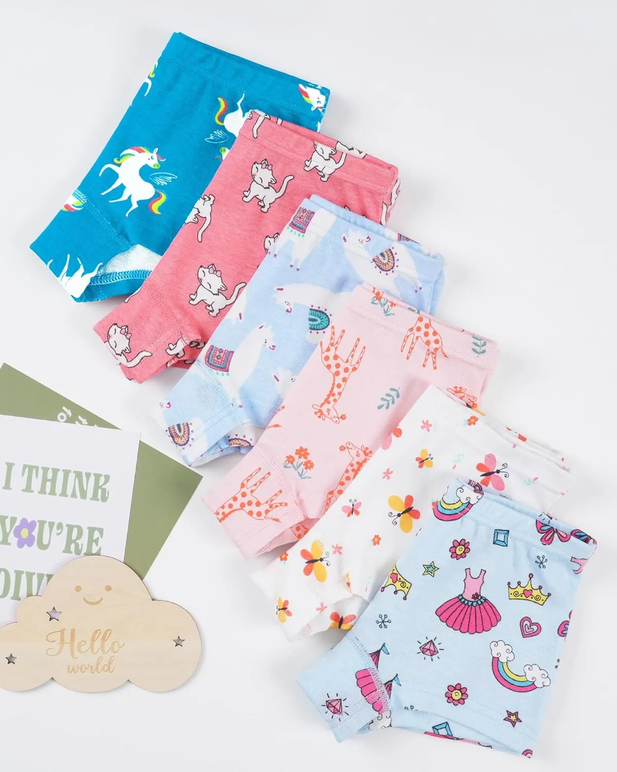 BOOPH Girls Underwear Baby Toddler Panties 5 Pack Briefs Boyshort for 2-8Y