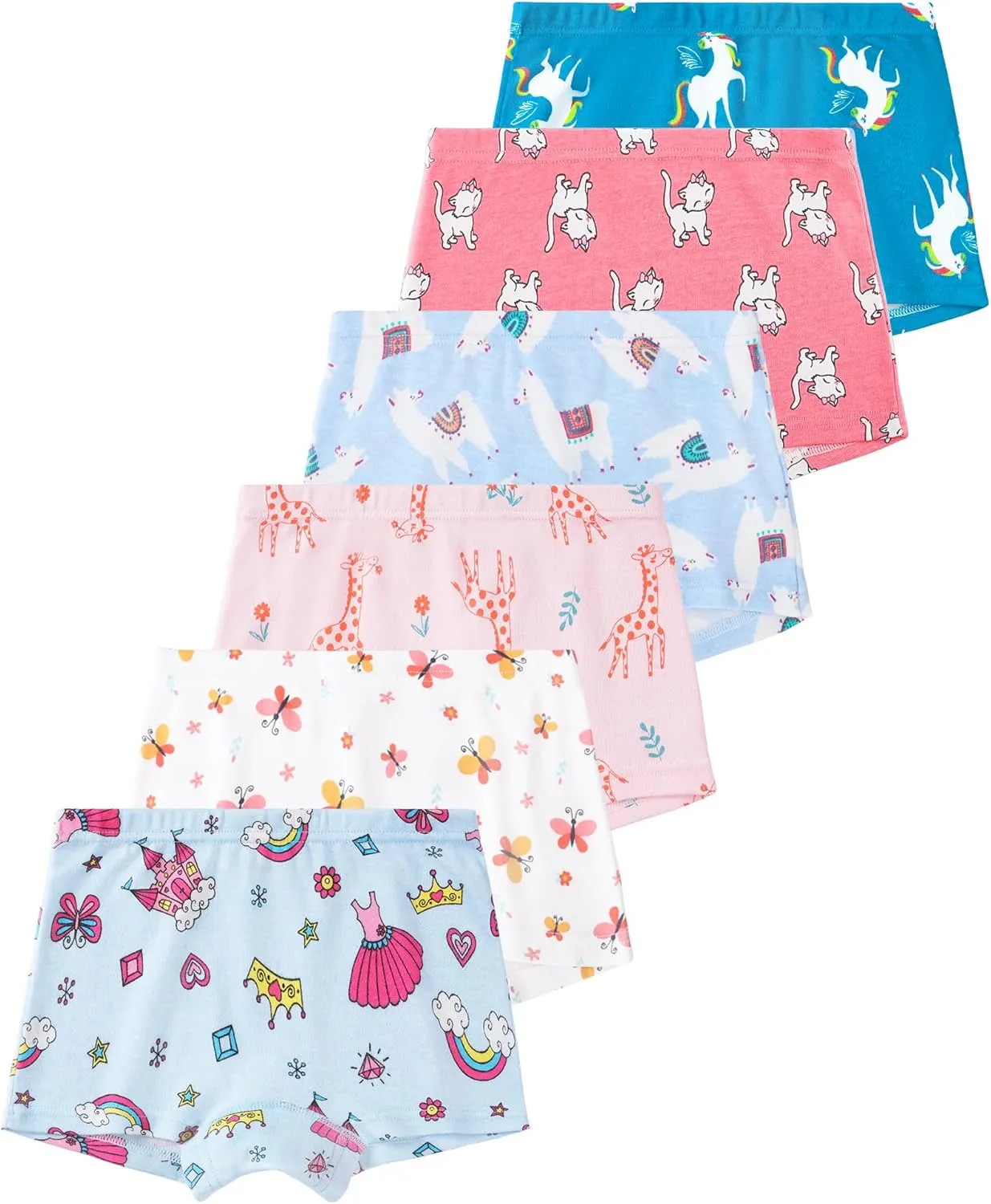 BOOPH Girls Underwear Baby Toddler Panties 5 Pack Briefs Boyshort for 2-8Y