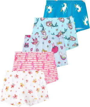 BOOPH Girls Underwear Baby Toddler Panties 5 Pack Briefs Boyshort for 2-8Y