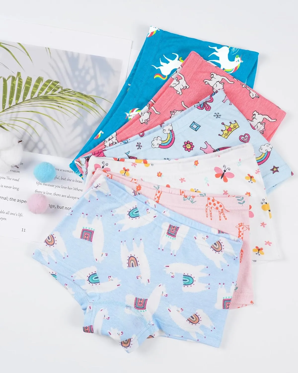 BOOPH Girls Underwear Baby Toddler Panties 5 Pack Briefs Boyshort for 2-8Y