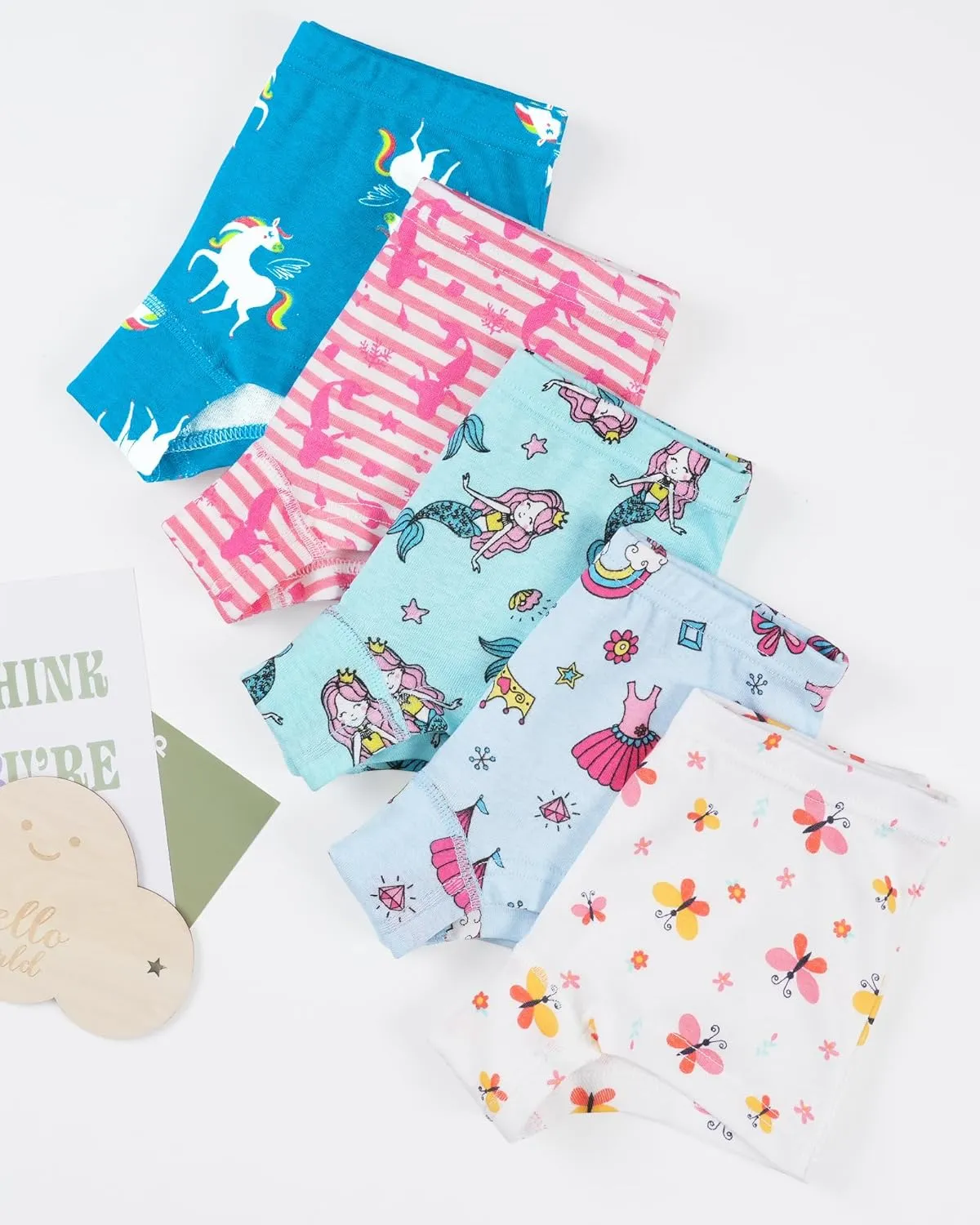 BOOPH Girls Underwear Baby Toddler Panties 5 Pack Briefs Boyshort for 2-8Y