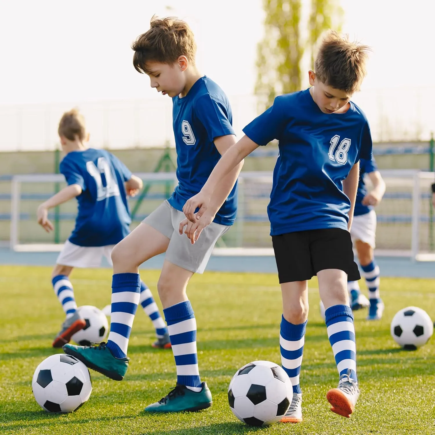 Boys Athletic Shorts Elastic Basketball Shorts Quick Dry Youth Shorts Sports Soccer Shorts for Boys with Pockets
