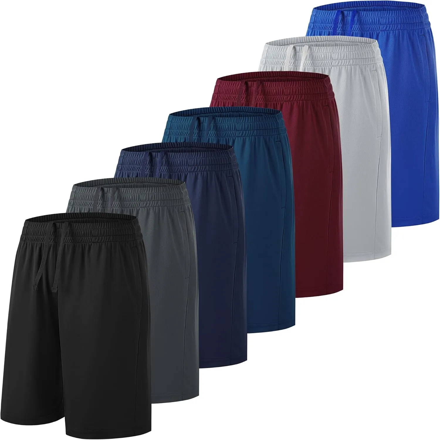 Boys Athletic Shorts Elastic Basketball Shorts Quick Dry Youth Shorts Sports Soccer Shorts for Boys with Pockets