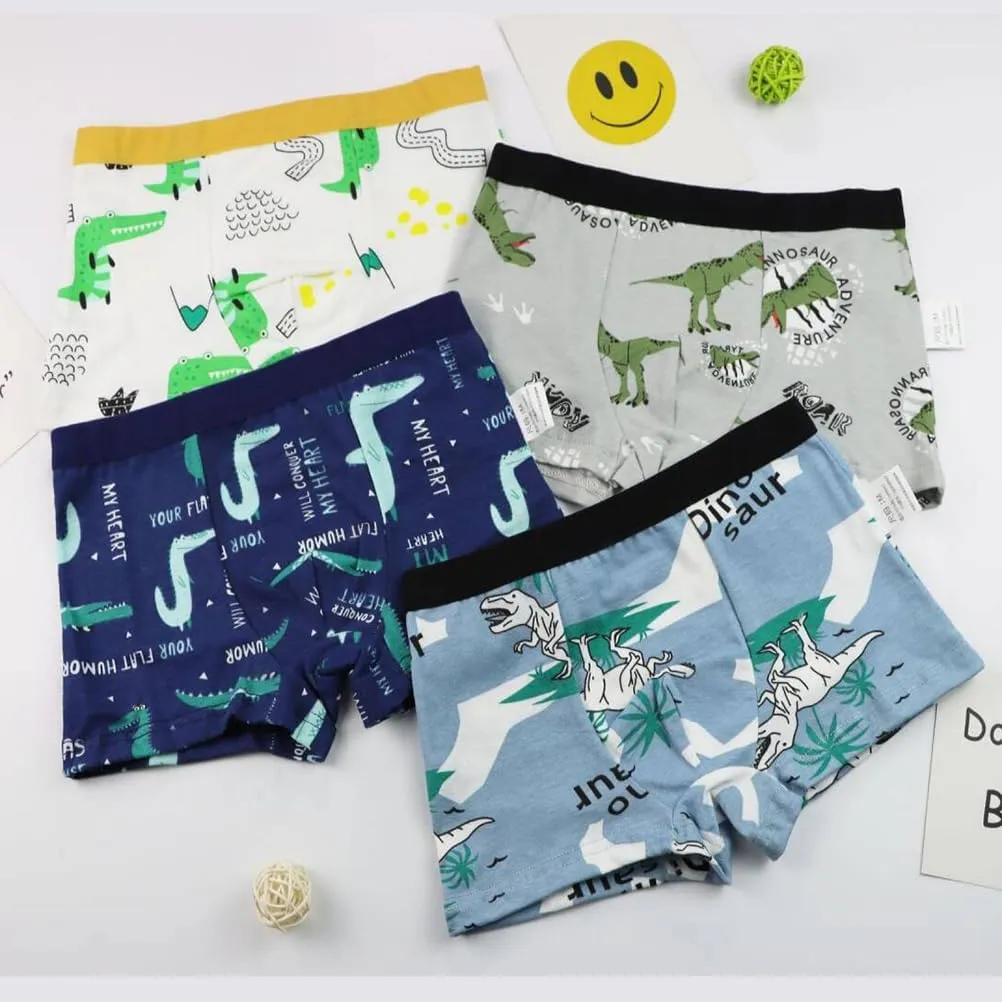 Boys Cotton Boxer Briefs Dinosaur Polar Bear Toddler Kids Underwear 12 Pack, 1-13 Years