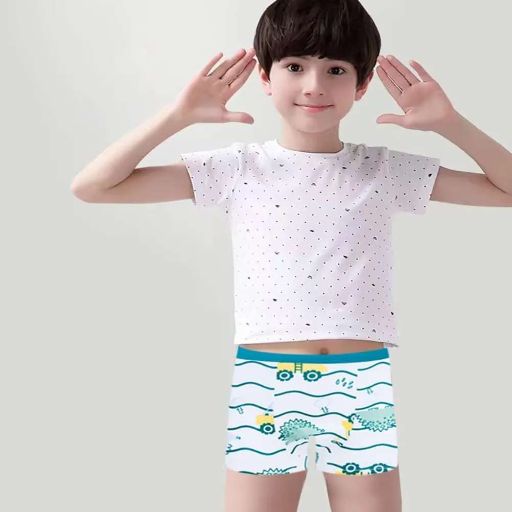 Boys Cotton Boxer Briefs Dinosaur Polar Bear Toddler Kids Underwear 12 Pack, 1-13 Years