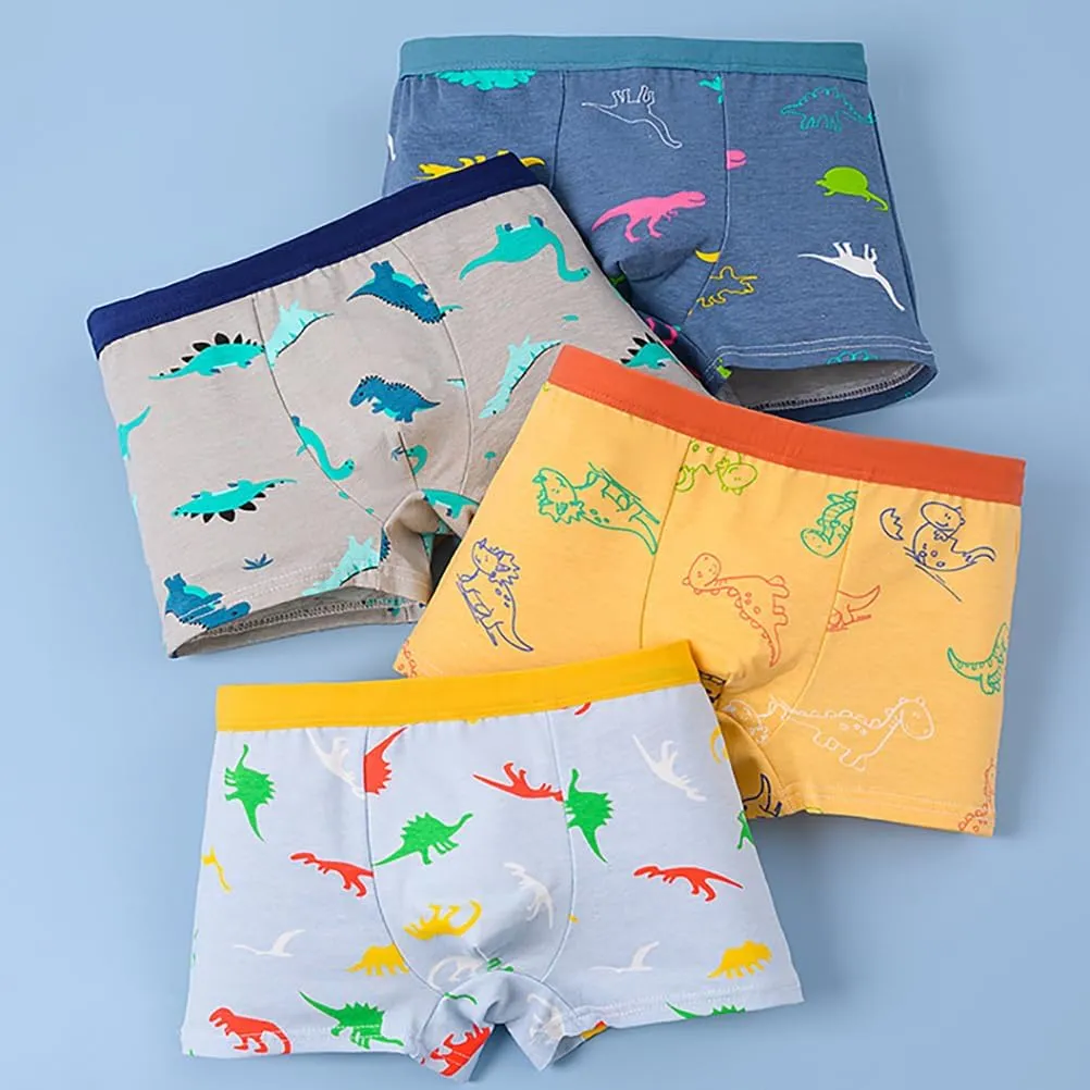 Boys Cotton Boxer Briefs Dinosaur Polar Bear Toddler Kids Underwear 12 Pack, 1-13 Years