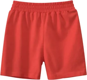 Boys’ Jersey Shorts Toddler Kids Athletic Soccer Basketball Cotton Shorts for Boys Girls with Pockets Pull-On Bottoms