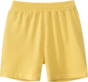 Boys’ Jersey Shorts Toddler Kids Athletic Soccer Basketball Cotton Shorts for Boys Girls with Pockets Pull-On Bottoms