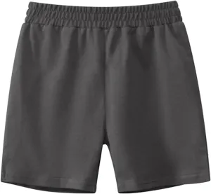 Boys’ Jersey Shorts Toddler Kids Athletic Soccer Basketball Cotton Shorts for Boys Girls with Pockets Pull-On Bottoms