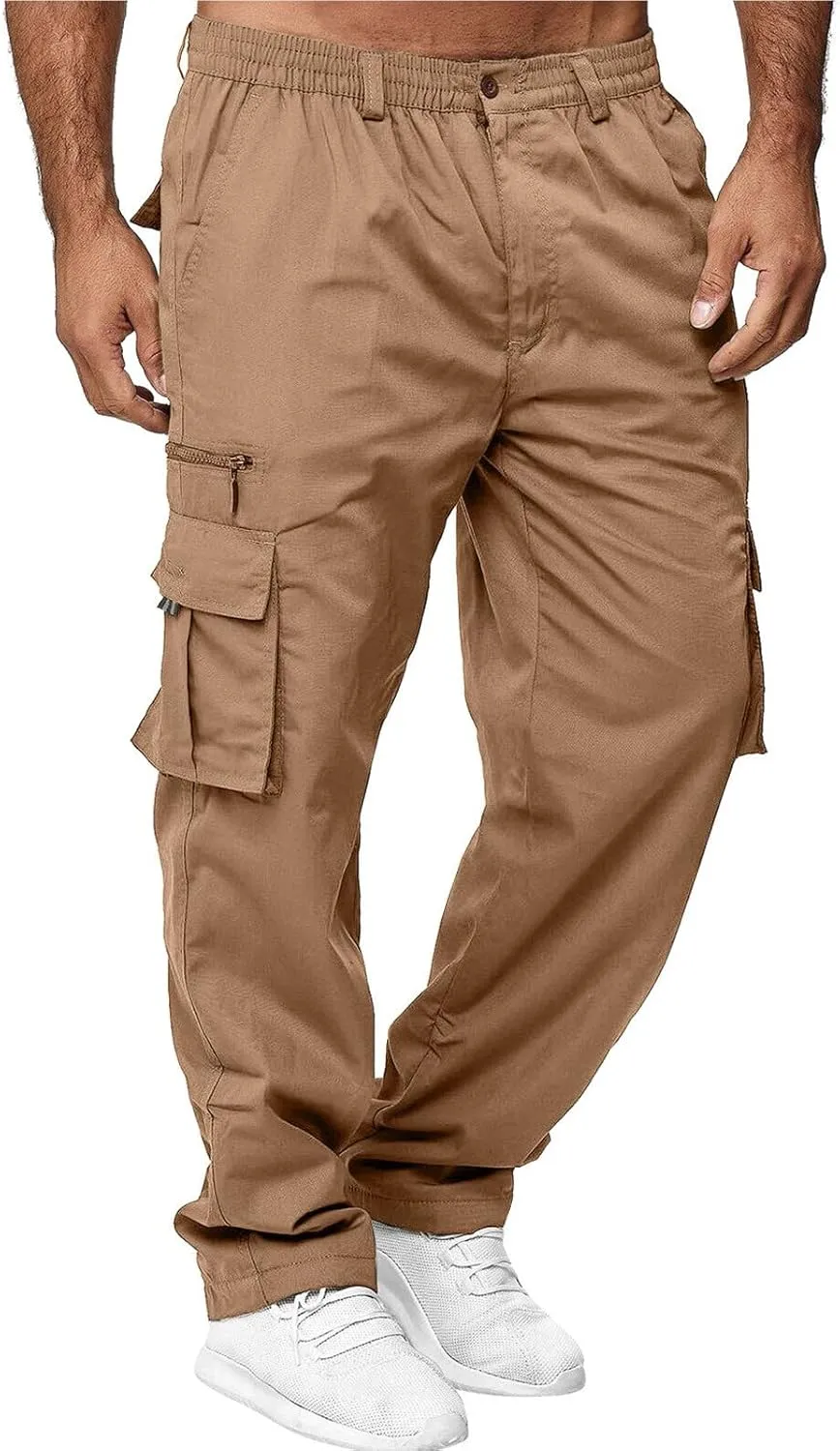 Boys Sweatpants, Fleece Cargo Sweatpants, Athletic Workout Clothes, Boys Joggers Open Leg Trousers with Pockets