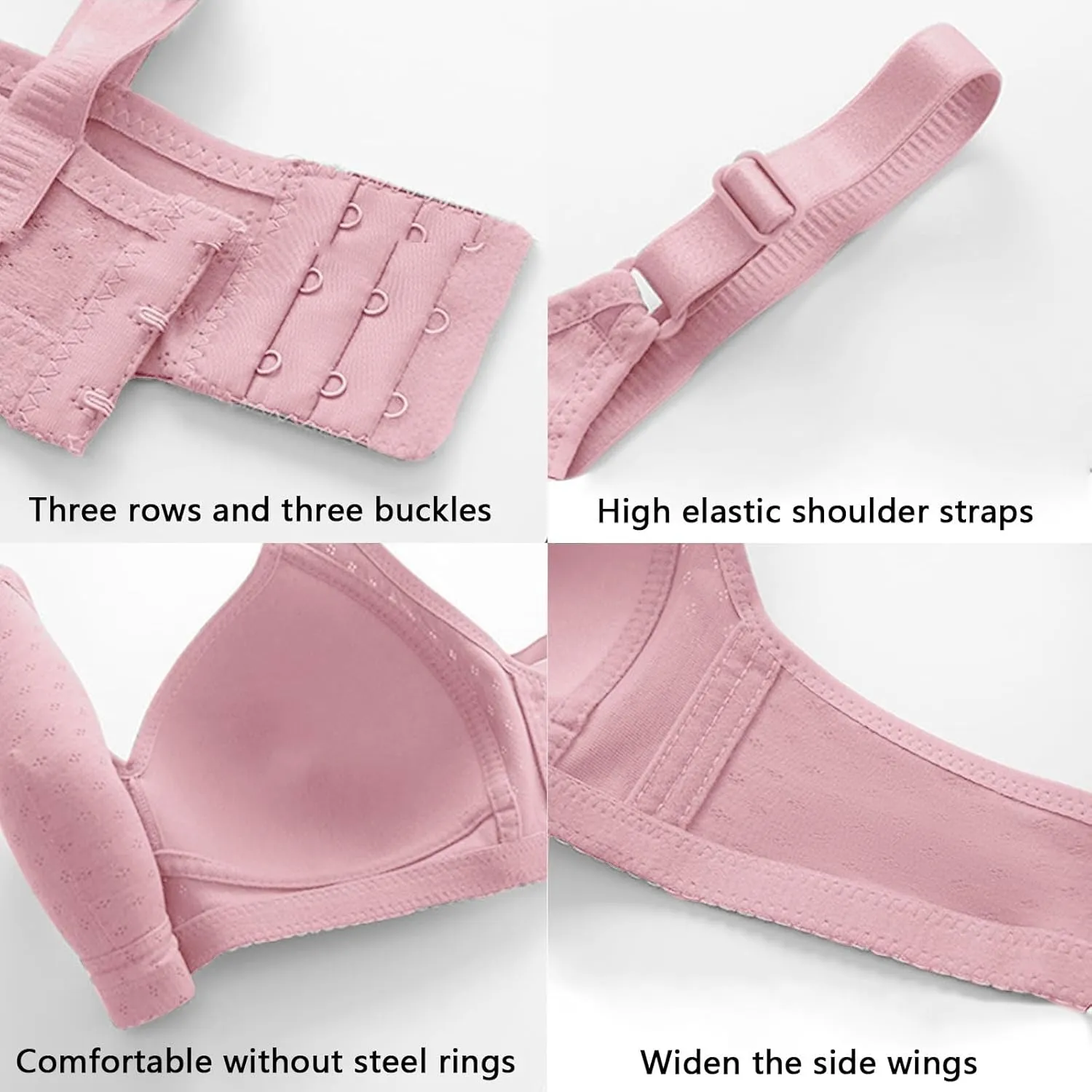 Bras for Women No Underwire Full Coverage Bra Comfortable Seamless Wireless Bras Adjustable Straps Everyday Bra