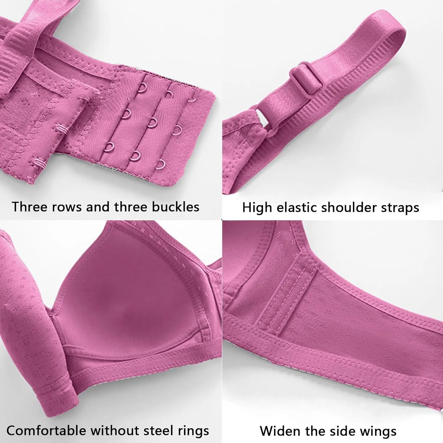 Bras for Women No Underwire Full Coverage Bra Comfortable Seamless Wireless Bras Adjustable Straps Everyday Bra