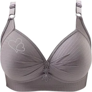 Bras for Women Sexy V Neck No Underwire Full Coverage and Lift Bra Large Breasts Comfortable Daily Wear Bras