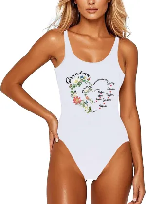 Bridal Swimsuits for Women Bride Retro Backless High Cut Sexy One Piece Swim Suit Thong Bathing Suit for Bridal Party