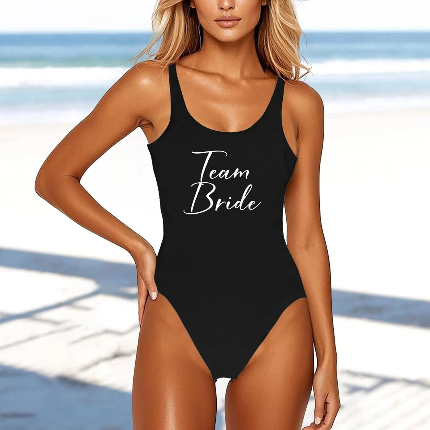 Bride Retro One Piece Swimsuit Wifey Backless Slimming Sexy Thong Swimwear High Cut Tummy Control Bathing Suits 2025