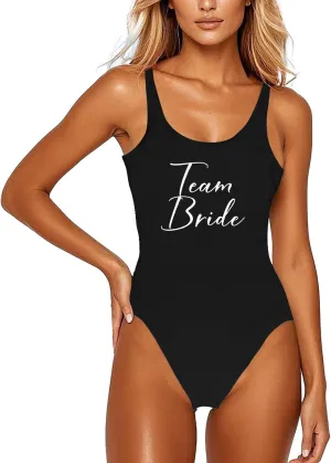 Bride Retro One Piece Swimsuit Wifey Backless Slimming Sexy Thong Swimwear High Cut Tummy Control Bathing Suits 2025