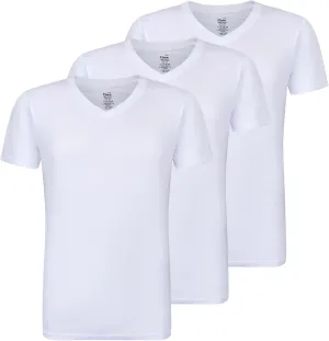 Buyless Fashion Big Boys Tagless V-Neck Soft Cotton Undershirts Short Sleeves T-Shirt (3 Pack)