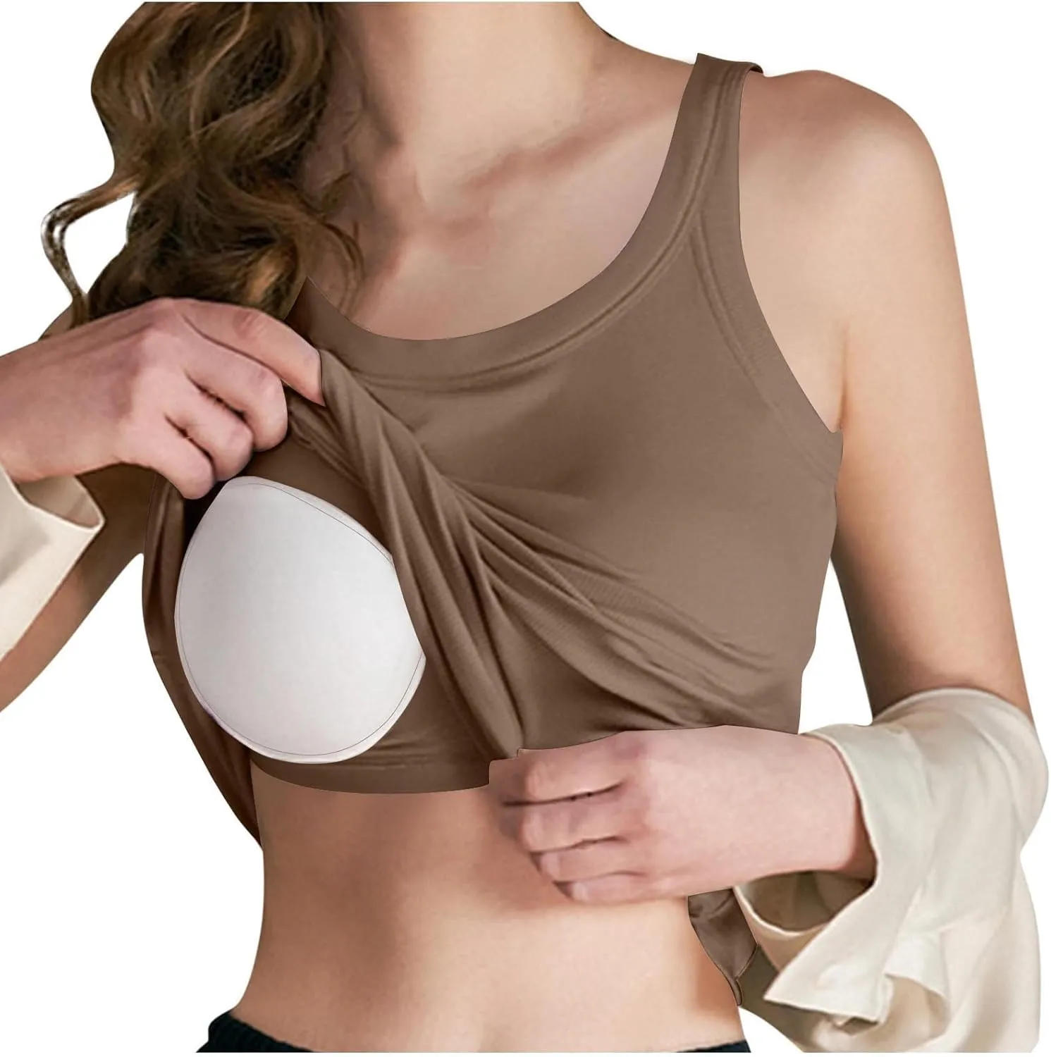 Camisole Tops for Women Built in Bra Adjustable Spaghetti Strap Tank Tops Basic Workout Summer Shelf Bra