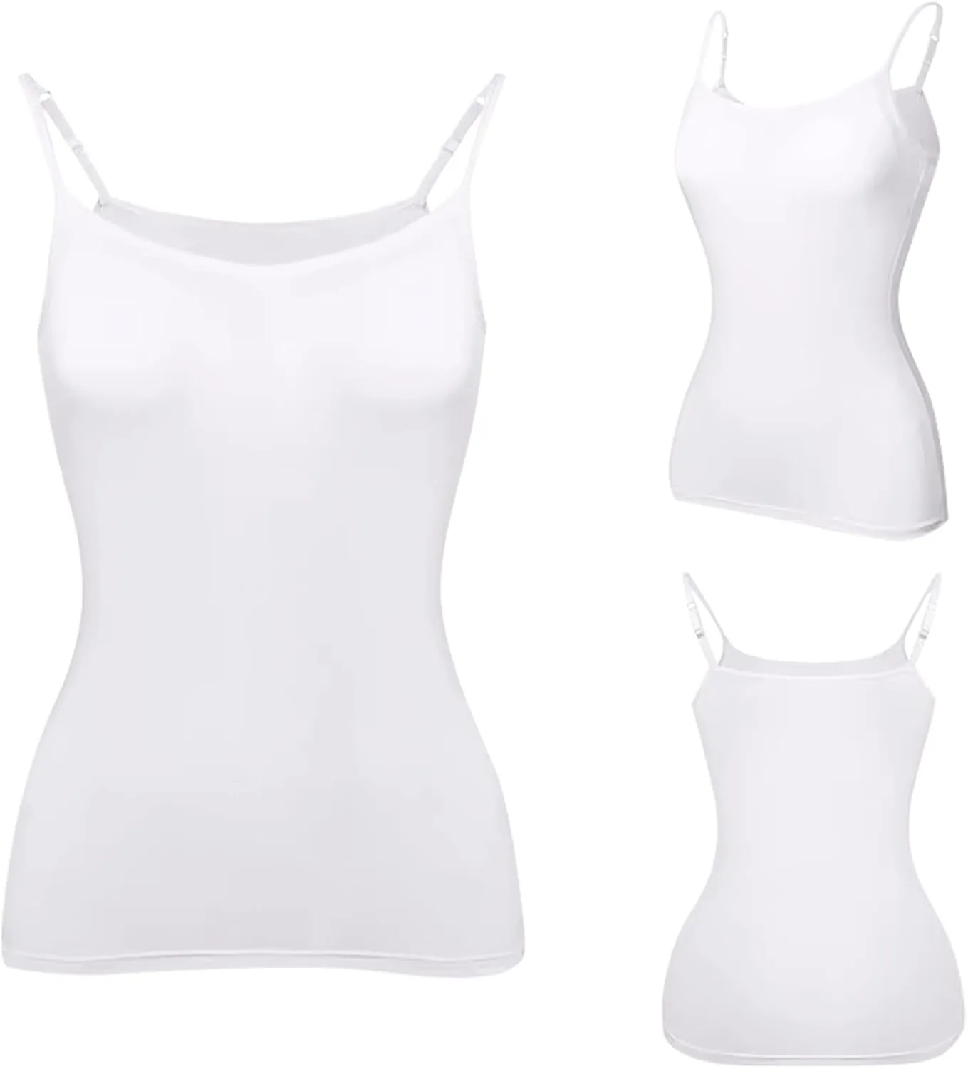 Camisole Tops for Women Built in Bra Adjustable Spaghetti Strap Workout Sport Shirts Basic Tank Layer Padded Bra