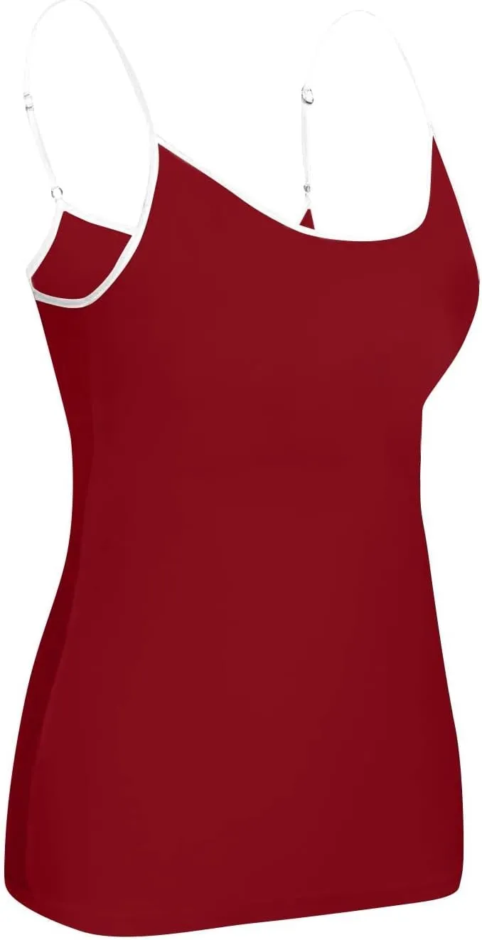 Camisole Tops for Women Built in Bra Adjustable Spaghetti Strap Workout Sport Shirts Basic Tank Layer Padded Bra