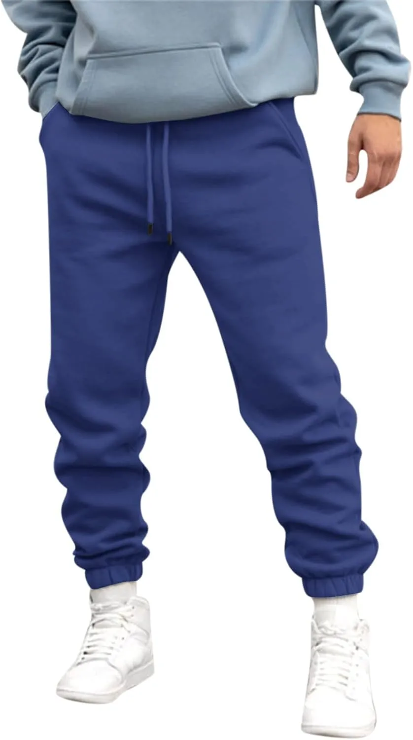 Cargo Pants for Men Relaxed Fit Pant Mens Fleece Active Athletic Workout Jogger Sweatpants for Men with Zipper Pocket