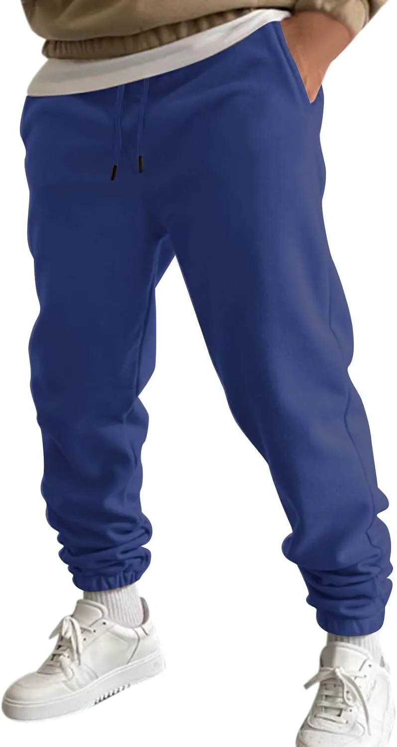 Cargo Pants for Men Relaxed Fit Pant Mens Fleece Active Athletic Workout Jogger Sweatpants for Men with Zipper Pocket