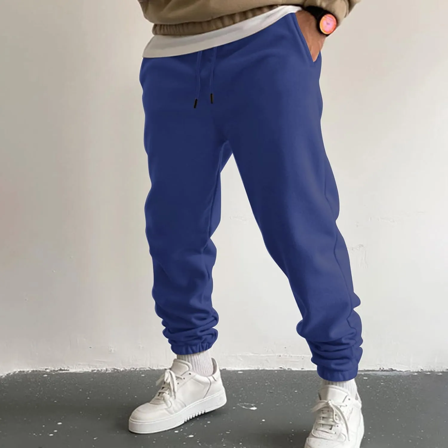 Cargo Pants for Men Relaxed Fit Pant Mens Fleece Active Athletic Workout Jogger Sweatpants for Men with Zipper Pocket